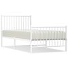 vidaXL Bedframe met hoofd- en voeteneinde metaal wit 90x190 cm