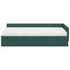 vidaXL Hoekbedframe met Matras Anders met hoofdeinde 2 pcs Groen Stof