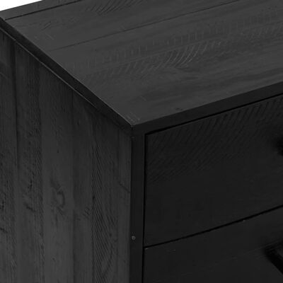 vidaXL Dressoir 110x35x70 cm massief grenenhout zwart