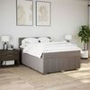 vidaXL Boxspring met matras stof taupe 140x200 cm