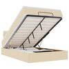 vidaXL Ottoman bed met matras en LED's 120x200cm stof crèmekleurig