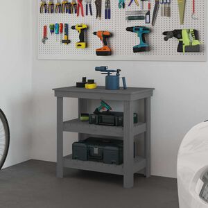 vidaXL Werkbank 78,5x50x80 cm massief grenenhout grijs