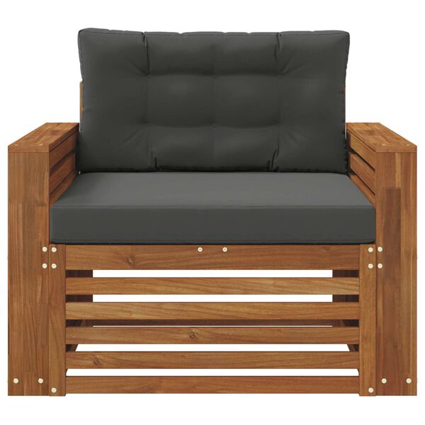 vidaXL Buiten bankenset Massief Acaciahout en Polyester Naturel