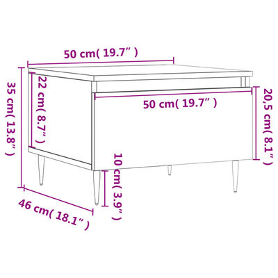 vidaXL Salontafel 50x46x35 cm bewerkt hout gerookt eikenkleurig