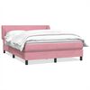 vidaXL Boxspring met matras fluweel roze 160x210 cm