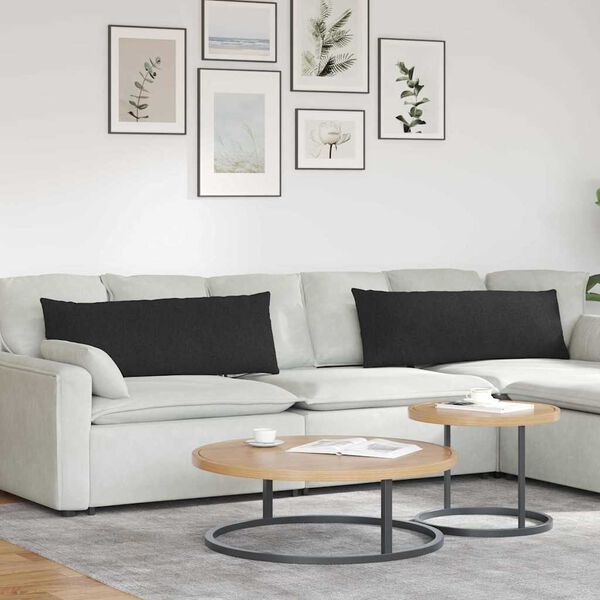 vidaXL Sofa Kussens 2 pcs Zwart 120 x 40 cm Stof