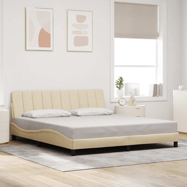 vidaXL Bedframe zonder matras "Hanko" stof cr&egrave;mekleurig 180x200 cm