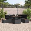 vidaXL Tuin Sofa Set met opslag 6 pcs Zwart Poly riet