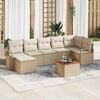 vidaXL Tuin Sofa Set met kussen 8 pcs Beige Poly riet