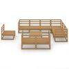 vidaXL 10-delige Loungeset massief grenenhout honingbruin