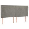 vidaXL Hoofdbord met randen 203x23x118/128 cm fluweel lichtgrijs