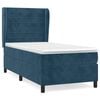 vidaXL Boxspring met matras fluweel donkerblauw 90x200 cm