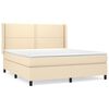 vidaXL Boxspring met matras stof cr&egrave;mekleurig 180x200 cm