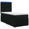 vidaXL LED Boxspring Bed met Matras Zwart 90 x 190 cm Stof