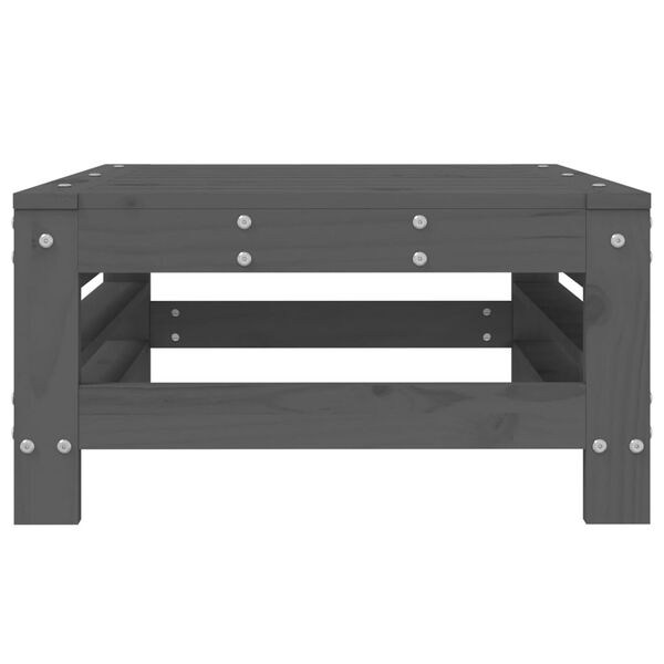 vidaXL Tuinvoetenbank massief grenenhout grijs