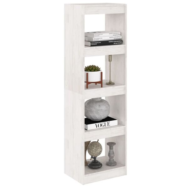 vidaXL Boekenkast/kamerscherm 40x30x135,5 cm grenenhout wit