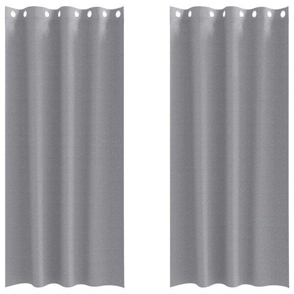 vidaXL Zwart-out Gordijnen met Ringen 2 pcs Lichtgrijs 225 x 140 cm