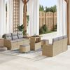 vidaXL Tuin Sofa Set 9 pcs Beige poly rattan
