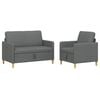 vidaXL Bankenset met opbergruimte 2 st Donkergrijs Polyester