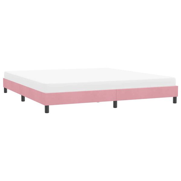 vidaXL Bedframe zonder matras 180x220 cm fluweel roze