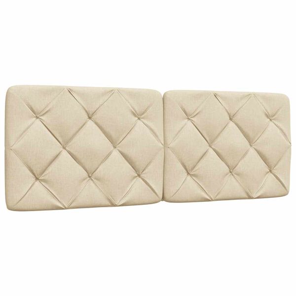 vidaXL Hoofdbordkussen 140 cm stof cr&egrave;mekleurig