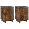 vidaXL Nachtkastje 2 pcs Gerookt eiken 33,5 x 34,5 x 50 cm