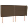 vidaXL Hoofdbord met randen 203x23x118/128 cm stof donkerbruin