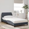 vidaXL Bed met matras "Dover" fluweel donkergrijs 100x200 cm