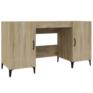 vidaXL Bureau 140x50x75 cm bewerkt hout sonoma eikenkleurig