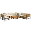 vidaXL 9-delige Loungeset met kussens massief acaciahout