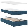 vidaXL Bed poef met matras en LED's 80x200 cm fluweel donkerblauw