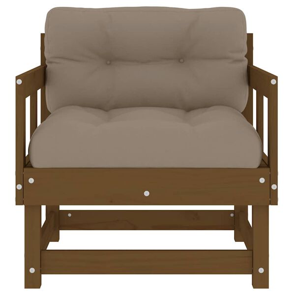 vidaXL Tuinstoelen 2 st met kussens massief grenenhout honingbruin
