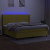 vidaXL Boxspring met matras en LED stof groen 200x200 cm