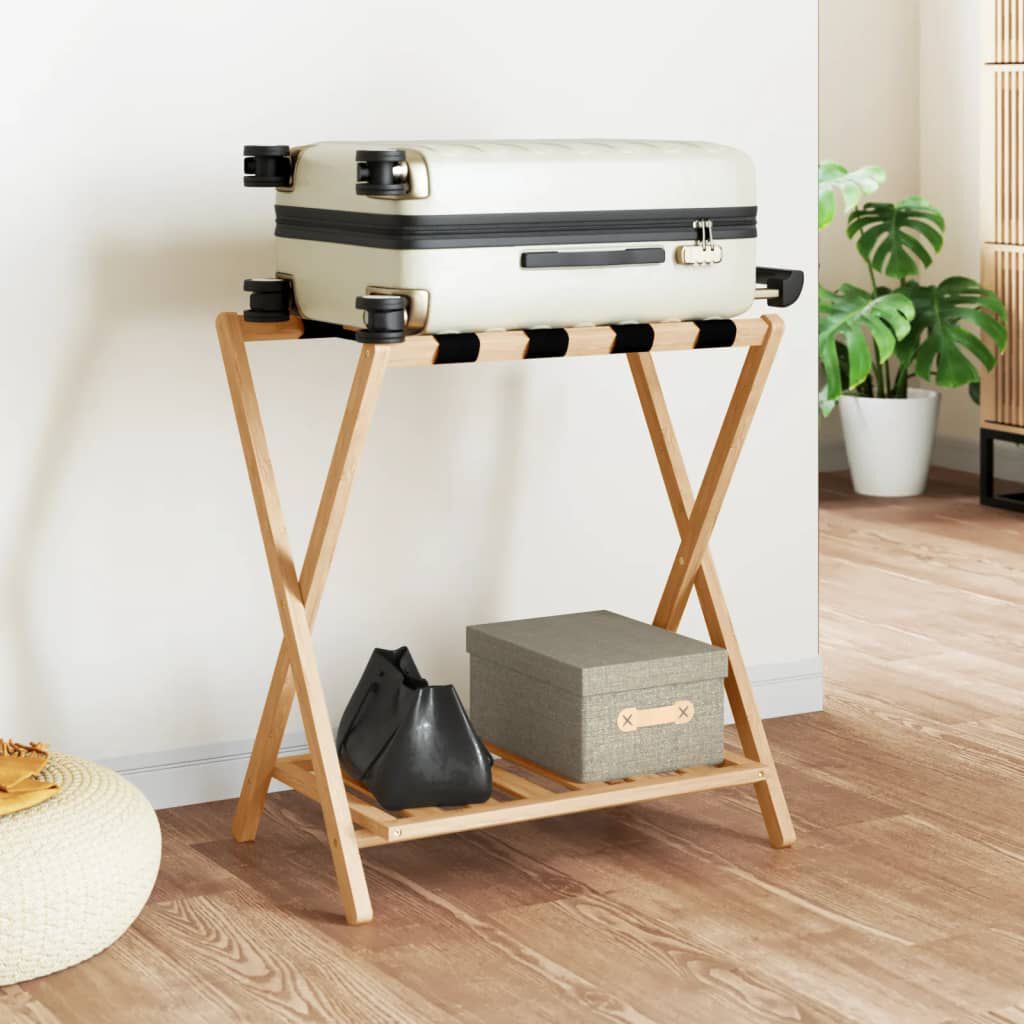 Vidaxl Bagagerek 68,5x38x58 Cm Bamboe Zwart | Opbergers voor thuis