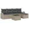 vidaXL Bankstel 6 st Lichtgrijs poly rattan