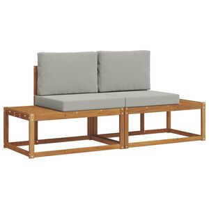 vidaXL Buiten bankenset 2 st Naturel Massief Acaciahout en Polyester