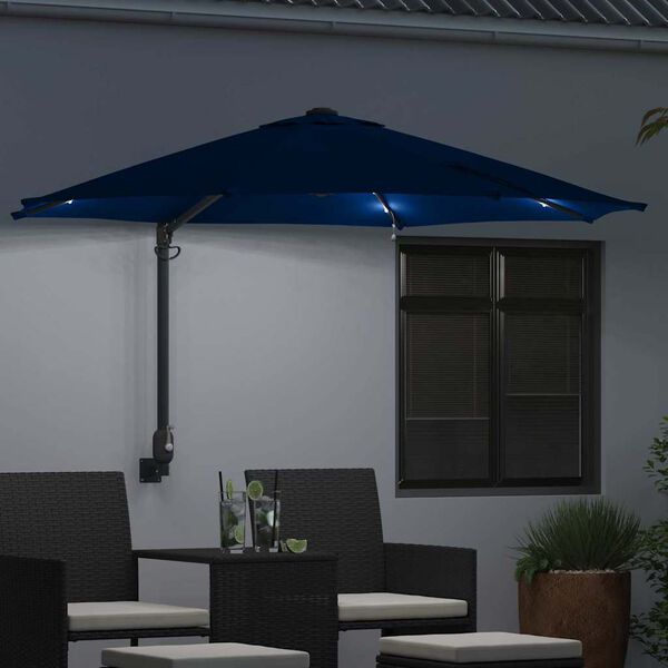 vidaXL Tuinparasol Blauw en Zwart 248 x 248 x 148 cm