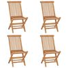 vidaXL 5-delige Tuinset inklapbaar massief teakhout
