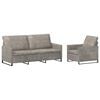 vidaXL Bankstel 2 pcs Lichtgrijs Faux Su&egrave;de Stof