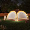 vidaXL Partytent met LED en 4 zijwanden 3,6x3,6x2,3 m grijs en oranje