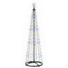 vidaXL Kegelvormige led-kerstboom 180 cm 250 LED's Meerkleurig Staal