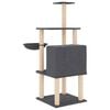 vidaXL Kattenmeubel met sisal krabpalen 132 cm donkergrijs