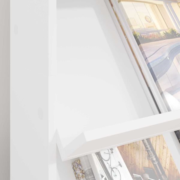 vidaXL Tijdschrift Rek met plank Wit 70 x 41 x 126 cm Bewerkt hout