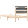 vidaXL Bedframe met Gevoerd Hoofdgedeelte Lichtgrijs 75 x 190 cm