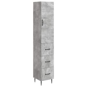 vidaXL Kastenset 2 pcs Betongrijs 33 x 34,5 x 90 cm Bewerkt hout