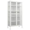 vidaXL Vitrinekast 90x40x180 cm staal en gehard glas wit