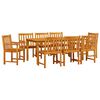 vidaXL Tuin eettafelset 9 st Bruin Massief Acaciahout