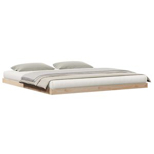 vidaXL Vloerbedframe Naturel 213,5 x 184 x 9 cm Massief grenenhout