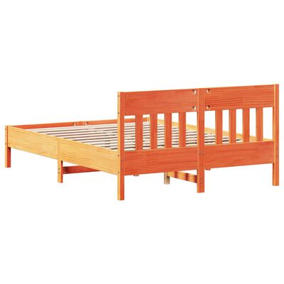 vidaXL Bedframe met hoofdbord grenenhout wasbruin 140x200 cm