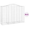 vidaXL Schanskorven 15 st gewelfd 200x50x140/160 cm ijzer